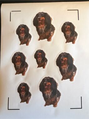 Dachshund Dog Sticker Sheet - Black and Brown